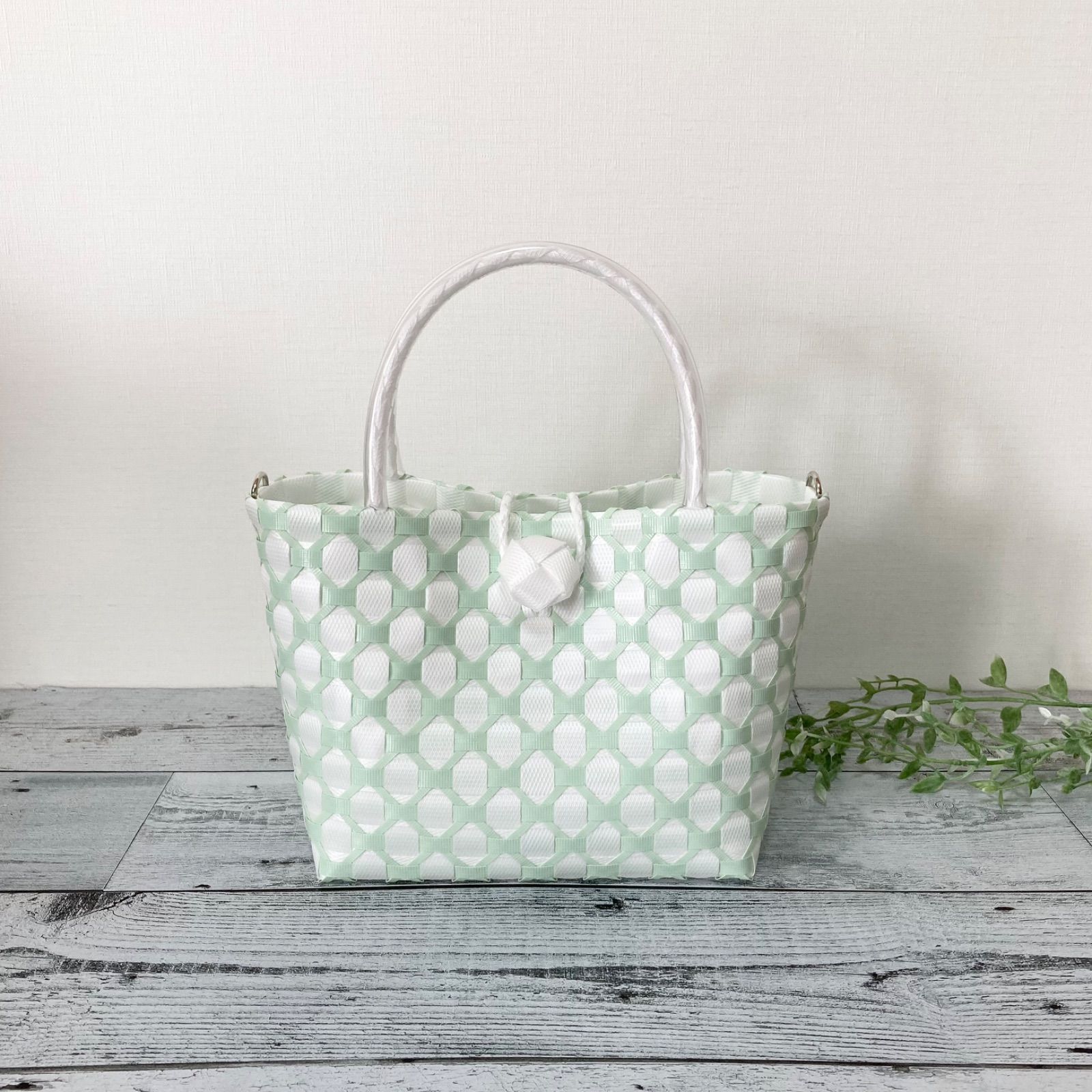 プラかごバッグ Sサイズ パステル グリーン 2way プラカゴ