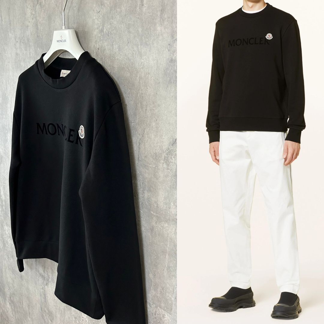 新品未使用タグ付き☆MONCLER レタリングロゴ スウェット S ブラック ☆未使用タグ付き・本物保証☆MONCLER レタリングロゴ