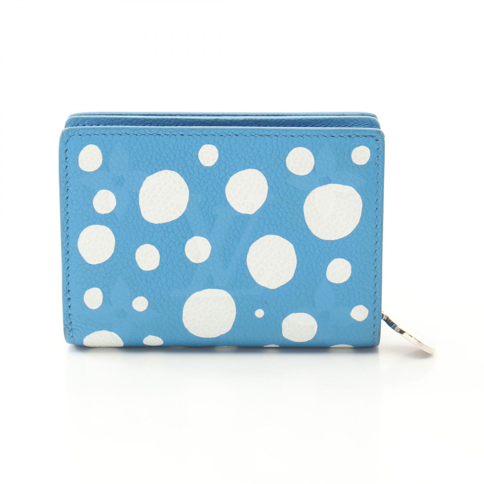 ルイ ヴィトン LOUIS VUITTON 二つ折り財布 × yayoi kusama ポルトフォイユ ク M82104 ブルー レザー LV×YK ポルトフォイユ ク レディース Used A