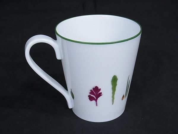 HERMES エルメス メスクラン マグカップ 食器 テーブルウェア ホワイト系×グリーン系 FL9577