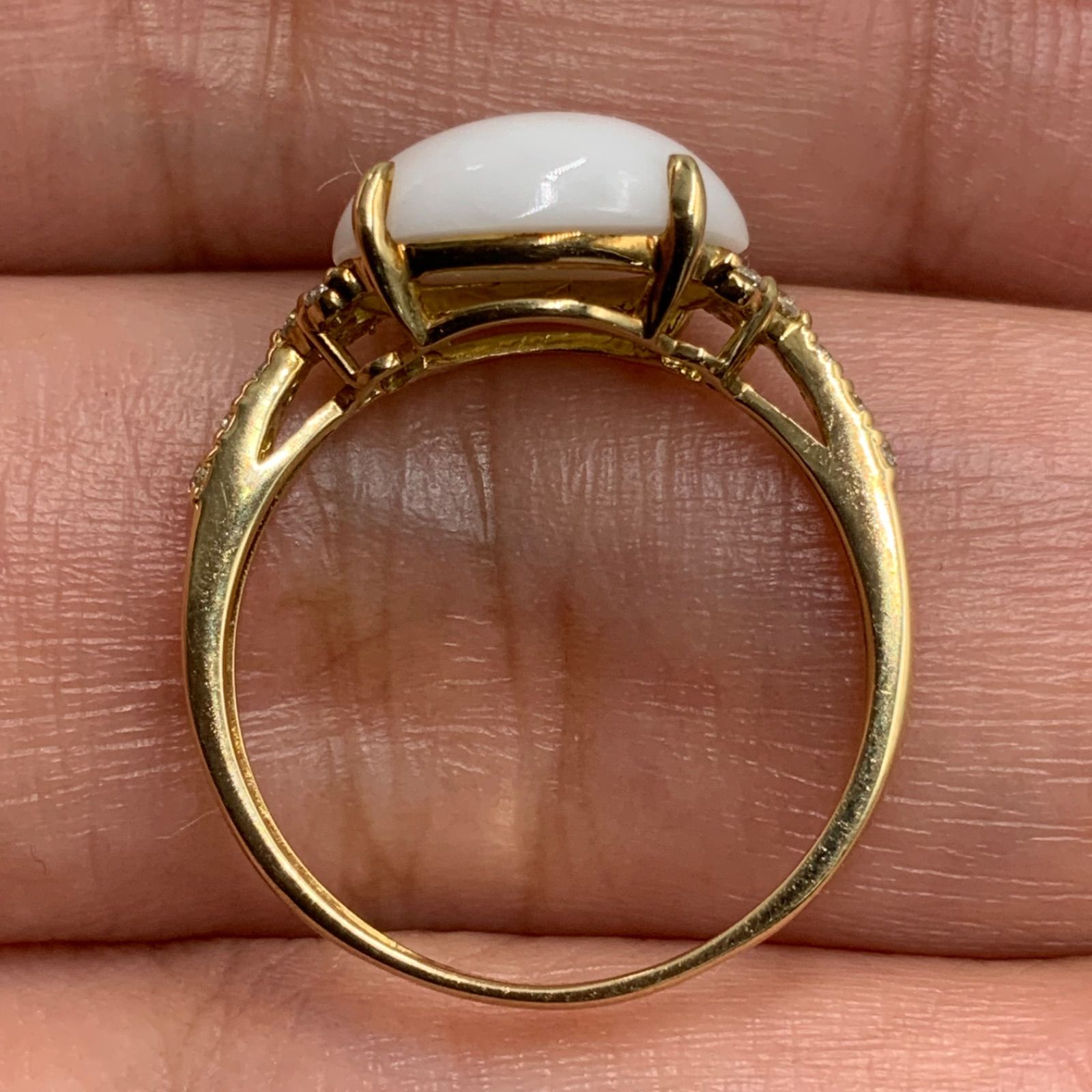 珊瑚 K18 18金 指輪 リング ダイヤモンドリング 1.8g 約9号 2ct