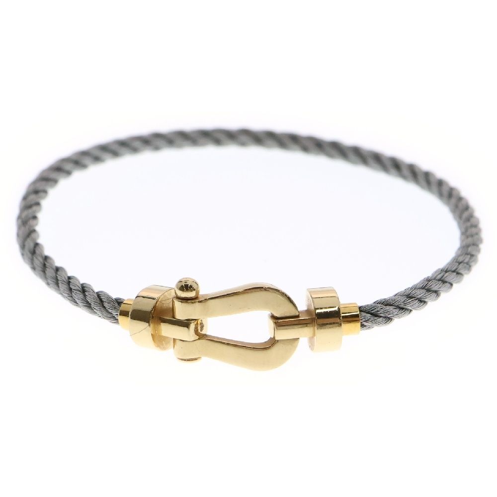 FRED (フレッド) フォース10MM K18YG ケーブルブレスレット ゴールド 