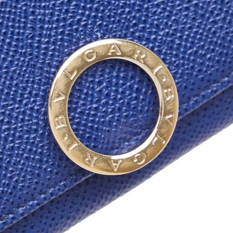 ブルガリ ロゴクリップ カードケース 名刺入れ ブルー ゴールド