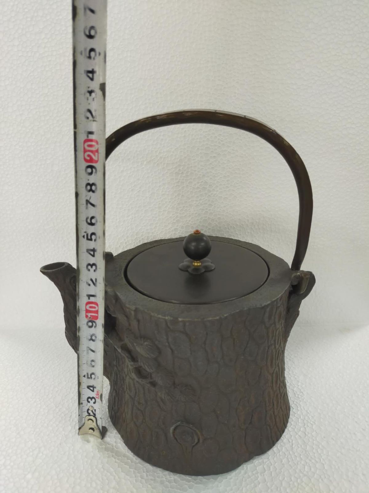 時代鉄瓶】三葉葵紋 四方形鉄瓶 銅蓋 茶道具 煎茶道具 急須 湯沸 骨董