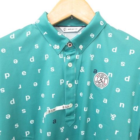 アンパスィ and per se ゴルフ スポーツウエア ポロシャツ 半袖 ボタン