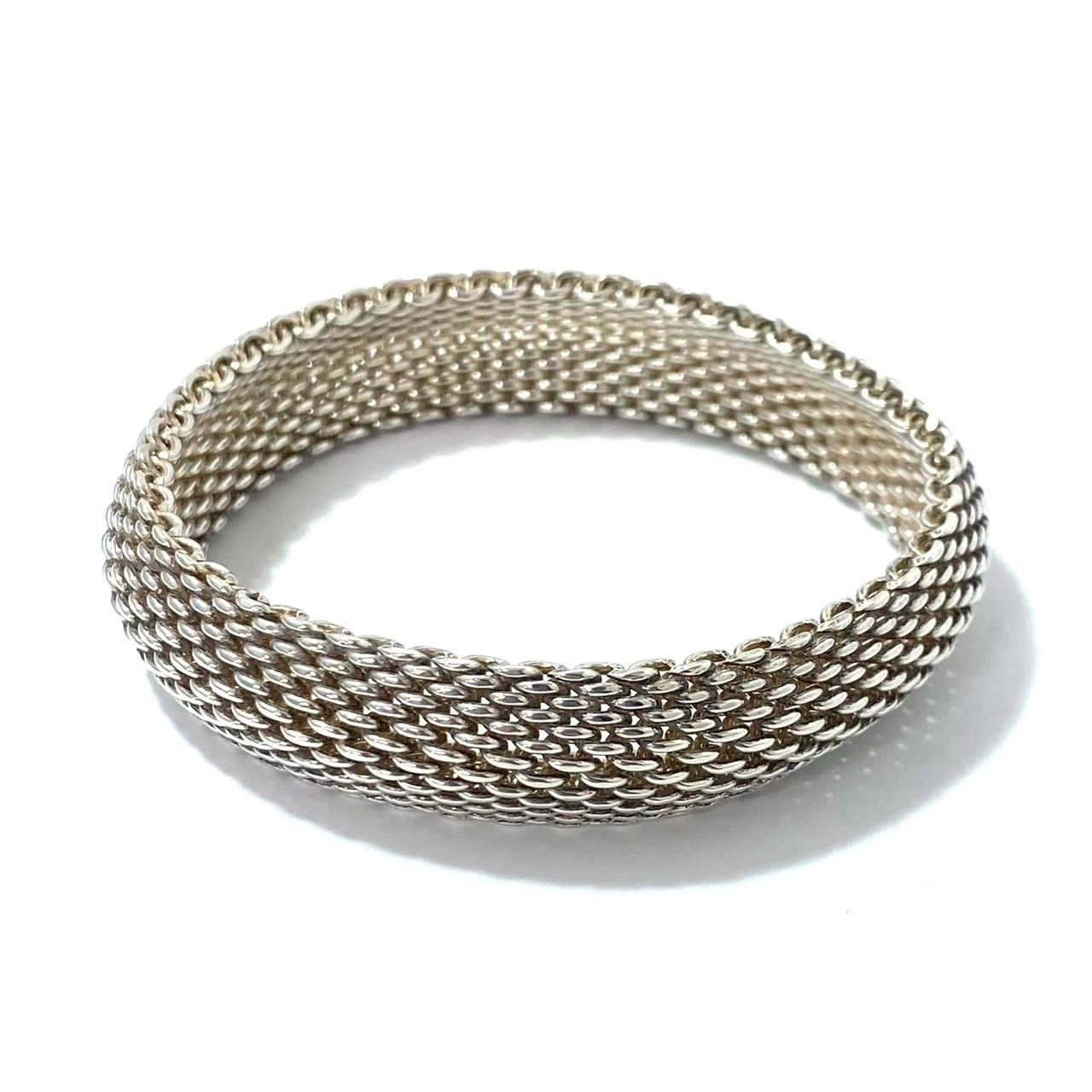 M【TIFFANY&Co.】サマセット メッシュ ブレスレット SV925 シルバー 総 