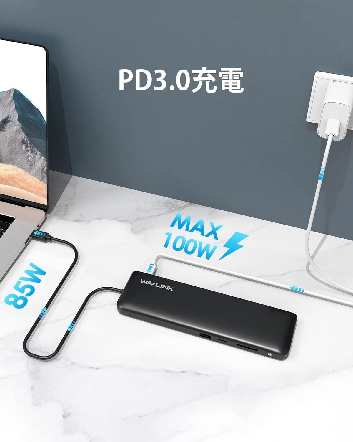 Delivery 4K対応HDMI DPポート トリプルディスプレイVGAポート イーサネット Power microSD＆SDカード スロット搭載 ドッキングステーション USB-Cハブ 12-in-1ハブ Type-Cアダプター100W 3