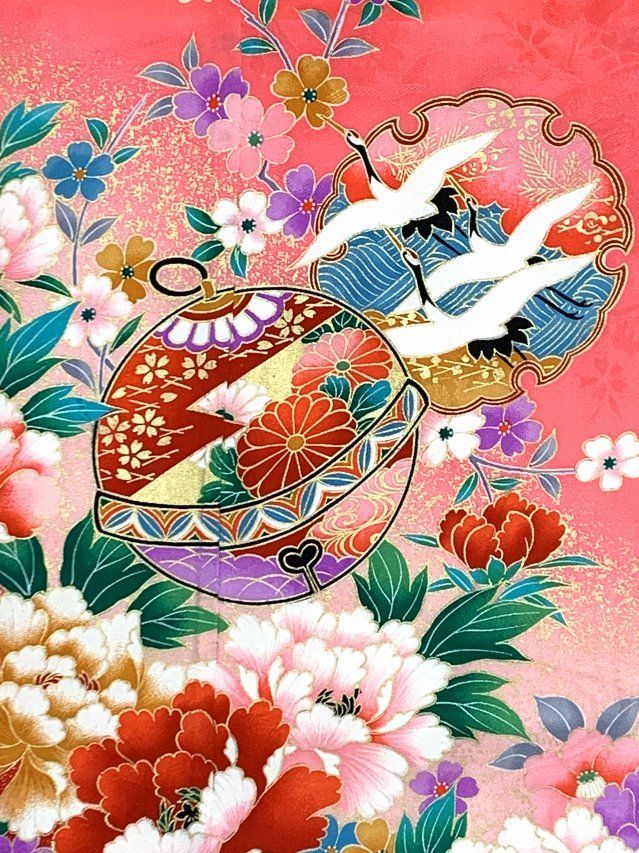 女の子3歳アンティーク着物/作り帯/草履/帯揚げ作り帯 草履