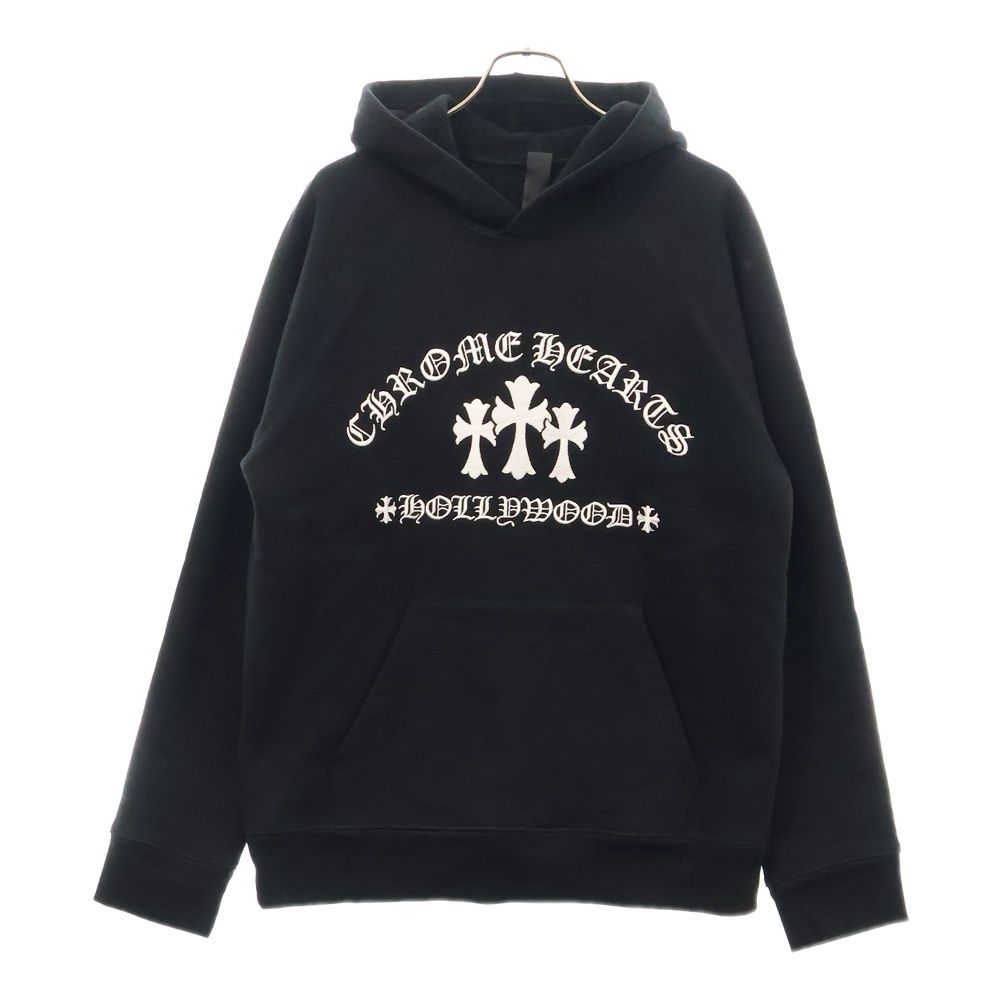 CHROME HEARTS クロムハーツ SAILIN ON HD PLVR セメタリークロス 刺繍 プルオーバーパーカー ブラック
