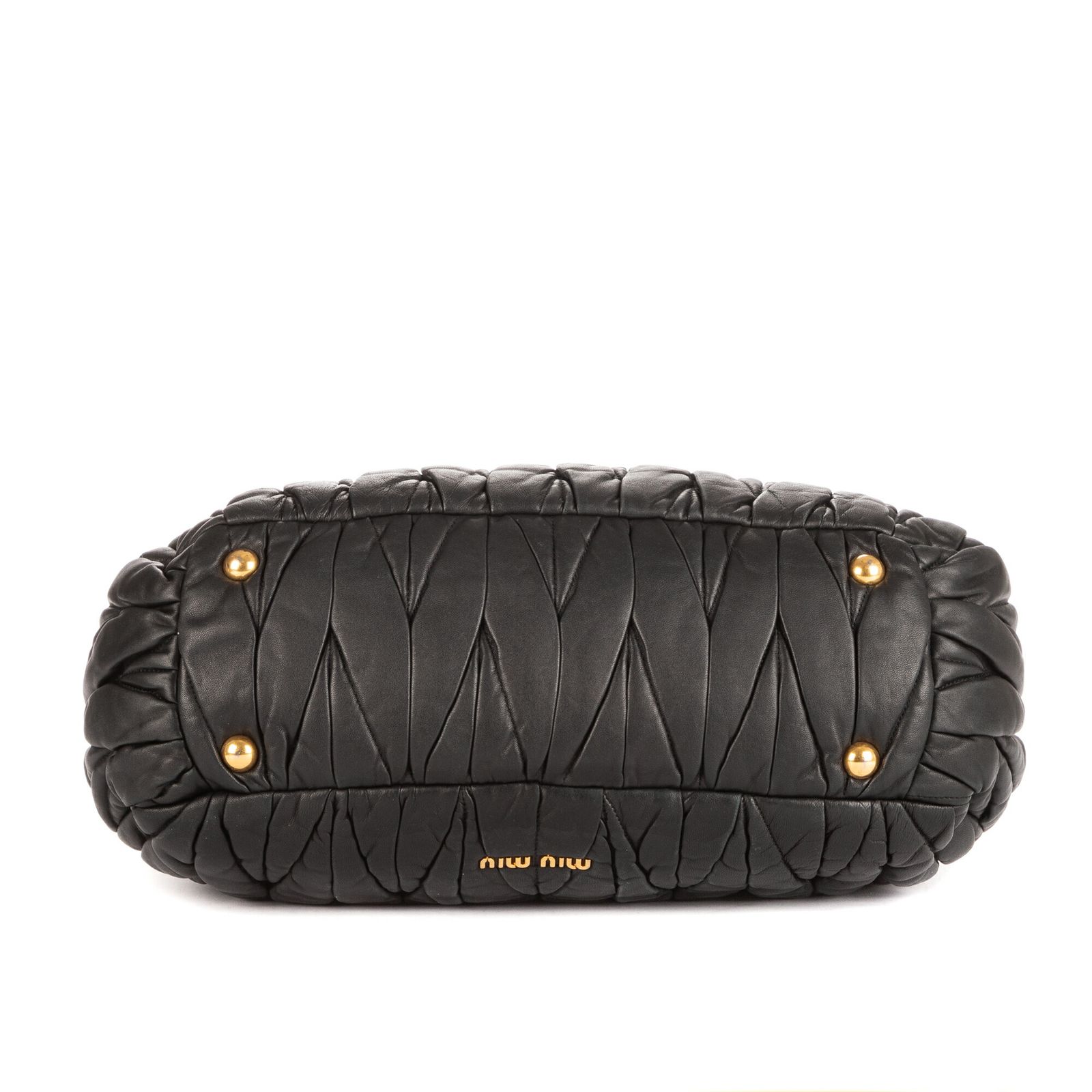 MIU MIU ミュウミュウ大フラップサッチェル黒マトラッセパテントレザーA DECORATOM_COM_BR