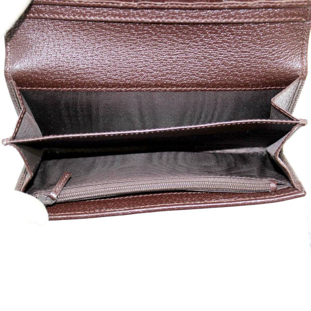 GUCCI グッチ GGキャンバス メタルプレート 長財布 サイフ