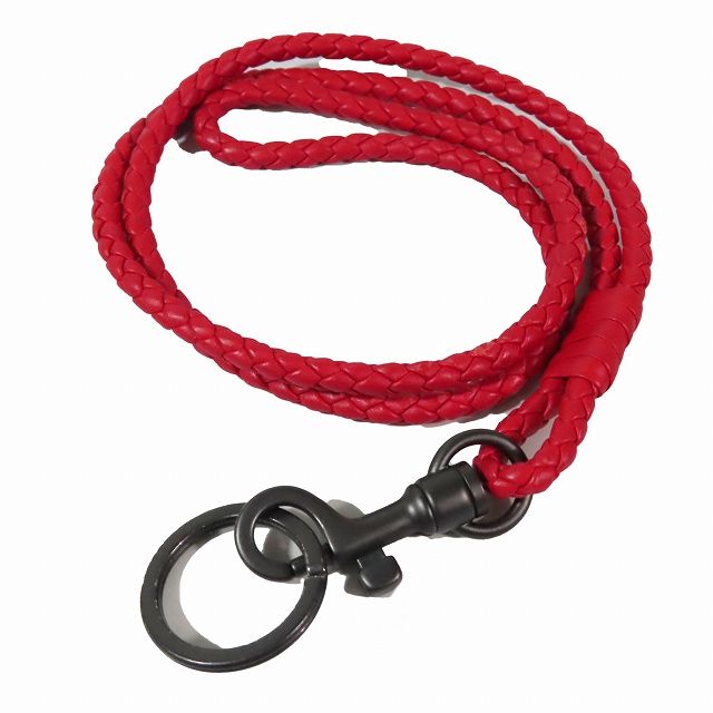 BOTTEGA VENETA イントレチャートネックストラップキーリング黒中古 駅