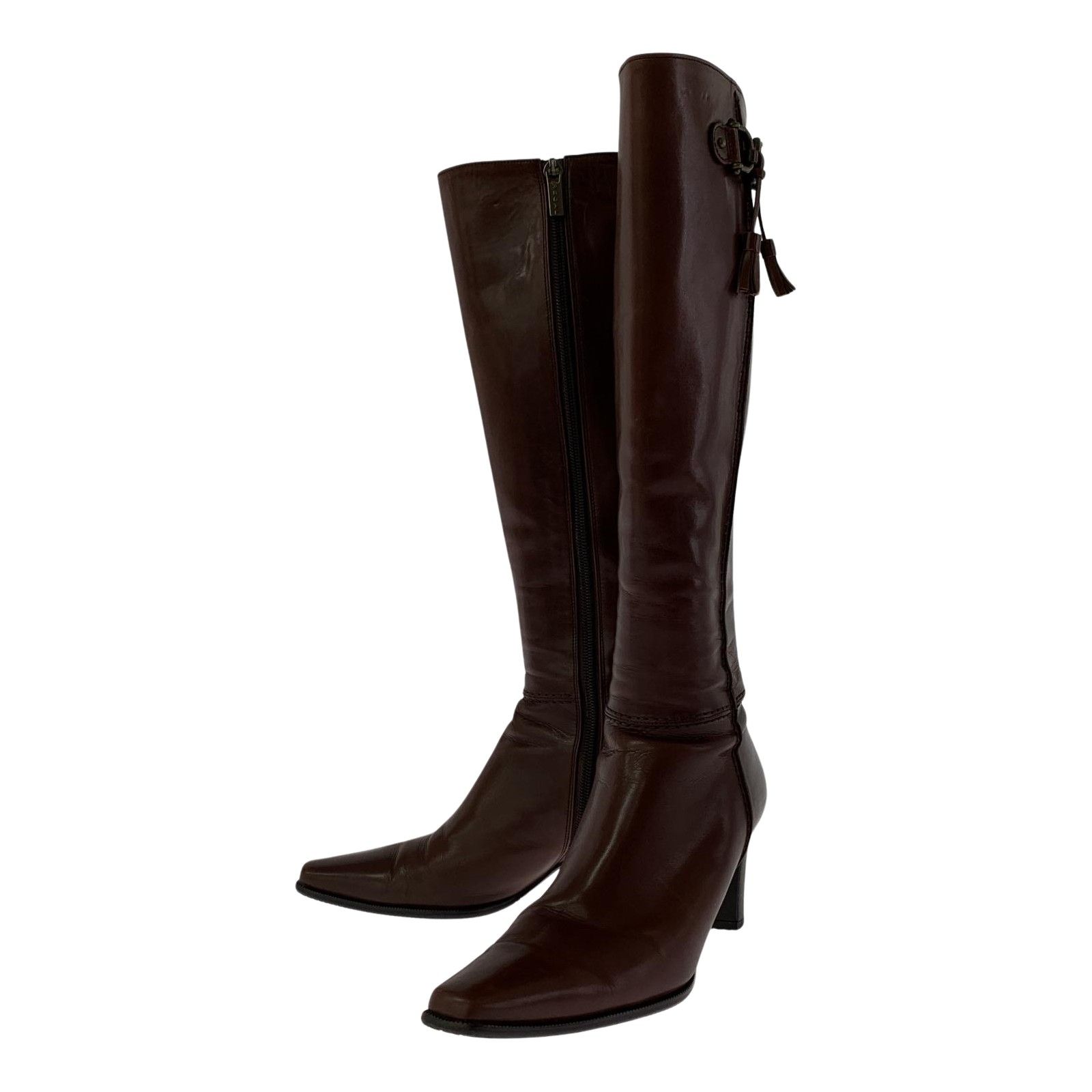 REGAL リーガル ロングブーツ ブラウン 23cm REGAL リーガル タッセル スクエアトゥ ロングブーツ size23 1/2