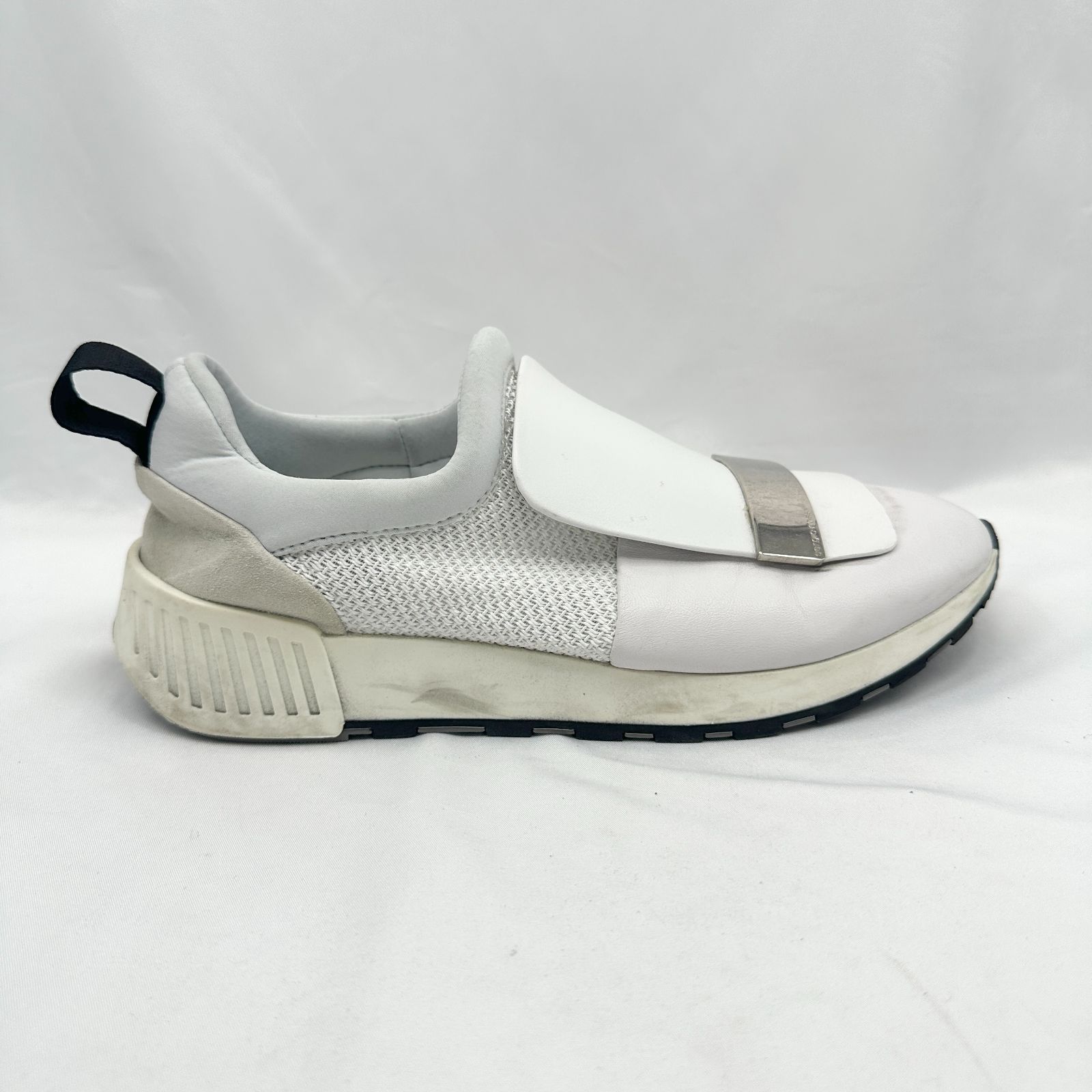 セルジオロッシ スニーカー SR1 シルバー プレート 37 24cm ホワイト