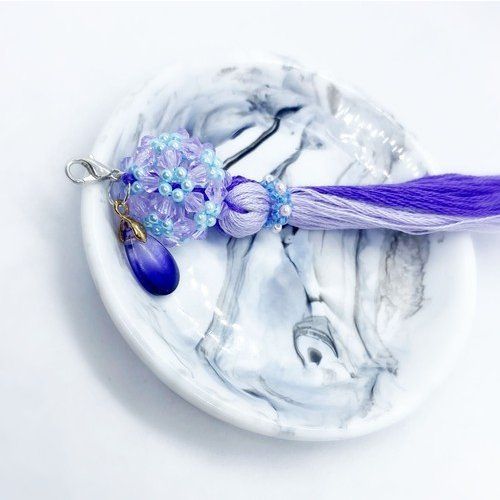 かんざし 一本差し 簪 花編みビーズボール タッセル ドロップ