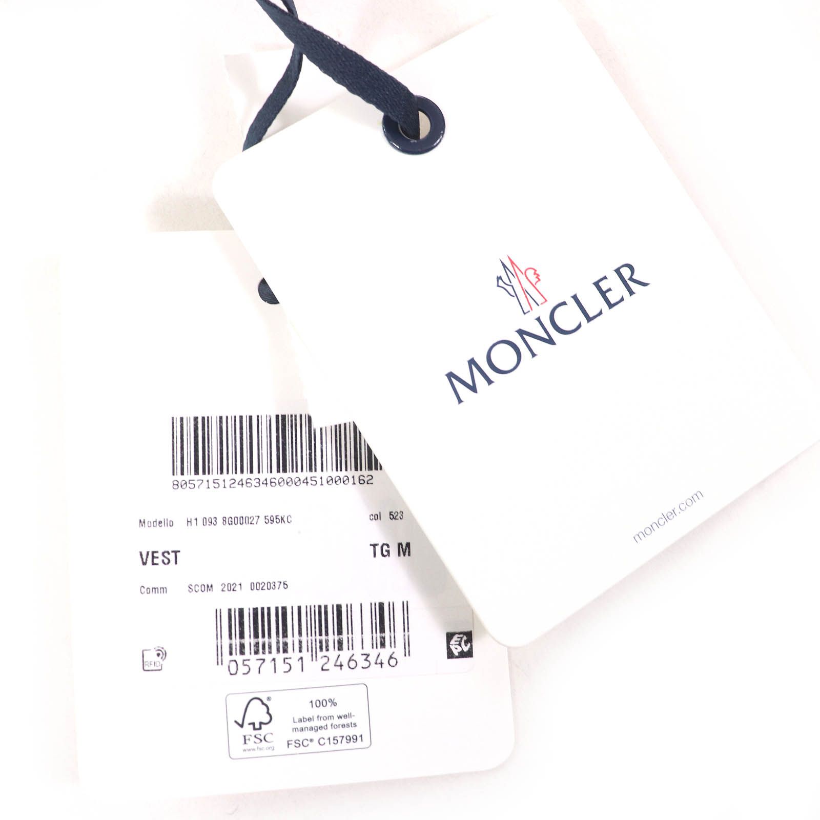 未使用品△MONCLER モンクレール 2021年製 H10938G00027 VEST ロゴ