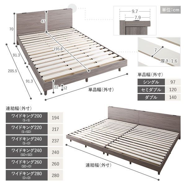 ベッド ワイドキング240（S+D）マットレス付きds-2267461 ベッド ワイドキング 240(S+D) 国産ポケットコイルマットレス