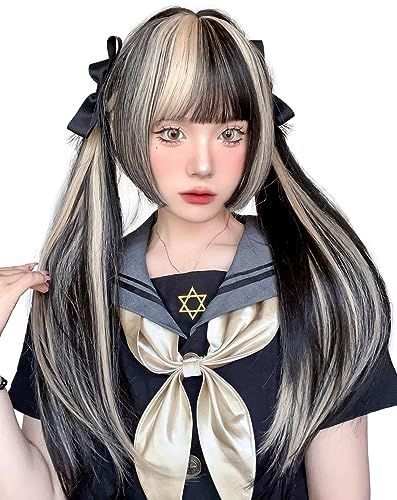 黒・亜麻金 Limakara ウィッグ ロング 姫カット ストレート インナーカラー グラデーション 自然 セミロング フルウィッグ かつら 姫髪  wig レディース 小顔 原宿系 ロリータ 耐熱 ぱっつん ハロウィン ネット/櫛付き 黒・亜麻金 - メルカリ