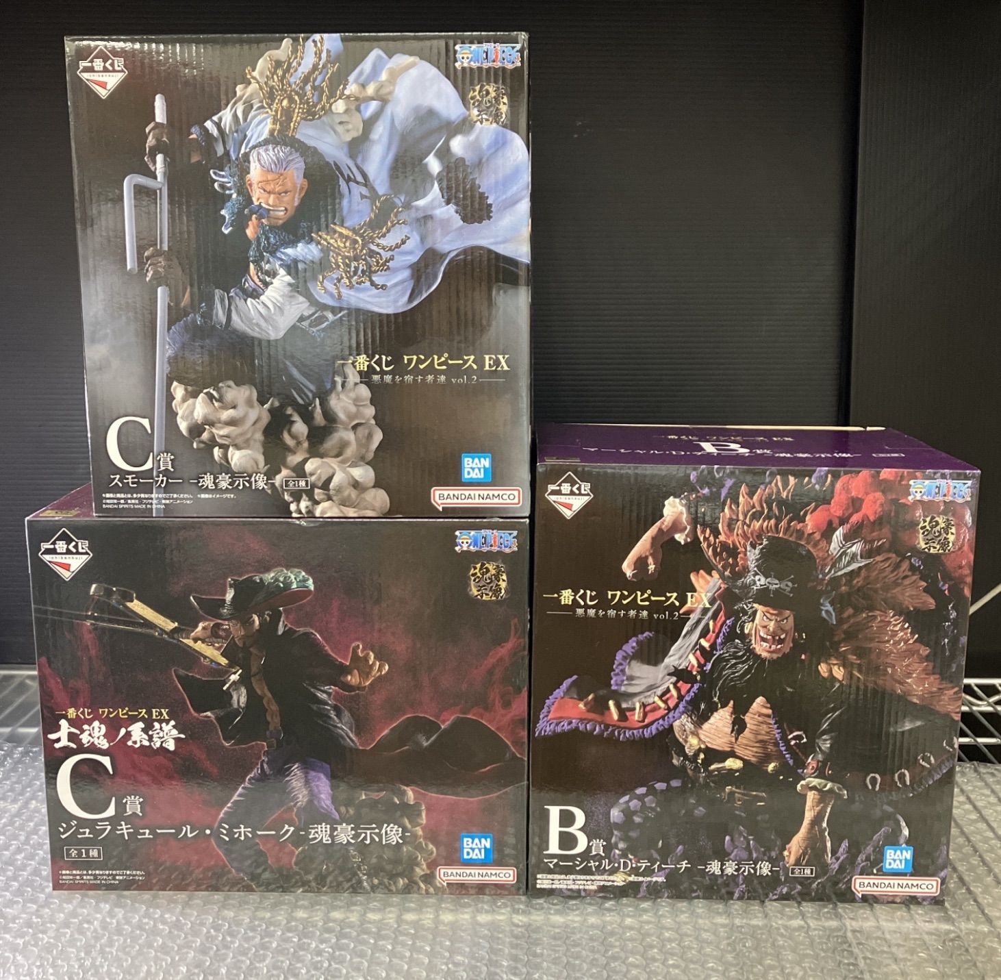 ワンピース 一番くじ EX 魂豪示像　ミホーク　スモーカー　ティーチ　3点セット ワンピース」新作一番くじが7月8日発売！目玉の「サボ」「ティーチ