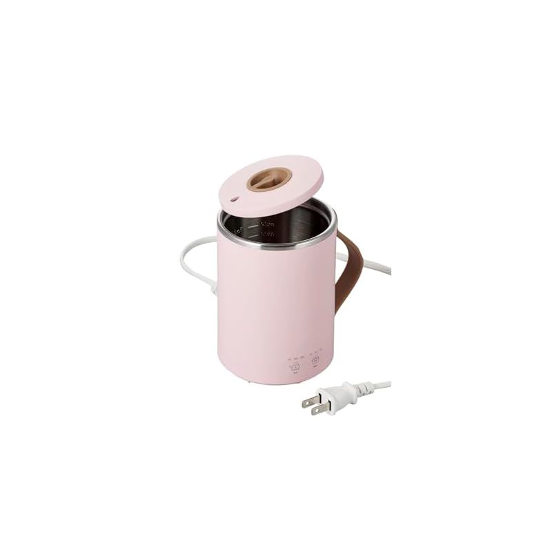 エレコム マグカップ型電気なべ 電気ケトル COOK MUG クックマグ 350mL 湯沸かし 煮込み 温度調節 タイマー 保温 ケーブル長 1m ピンク HAC-EP01PN 1