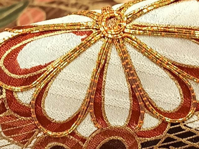 5k257 振袖　正絹　袷　きものやまと　金駒刺繍　橙色　金色　白　赤　紫　花柄 花美人着物□極上 振袖 駒刺繍 遠山吉祥花文 本金箔 逸品z747