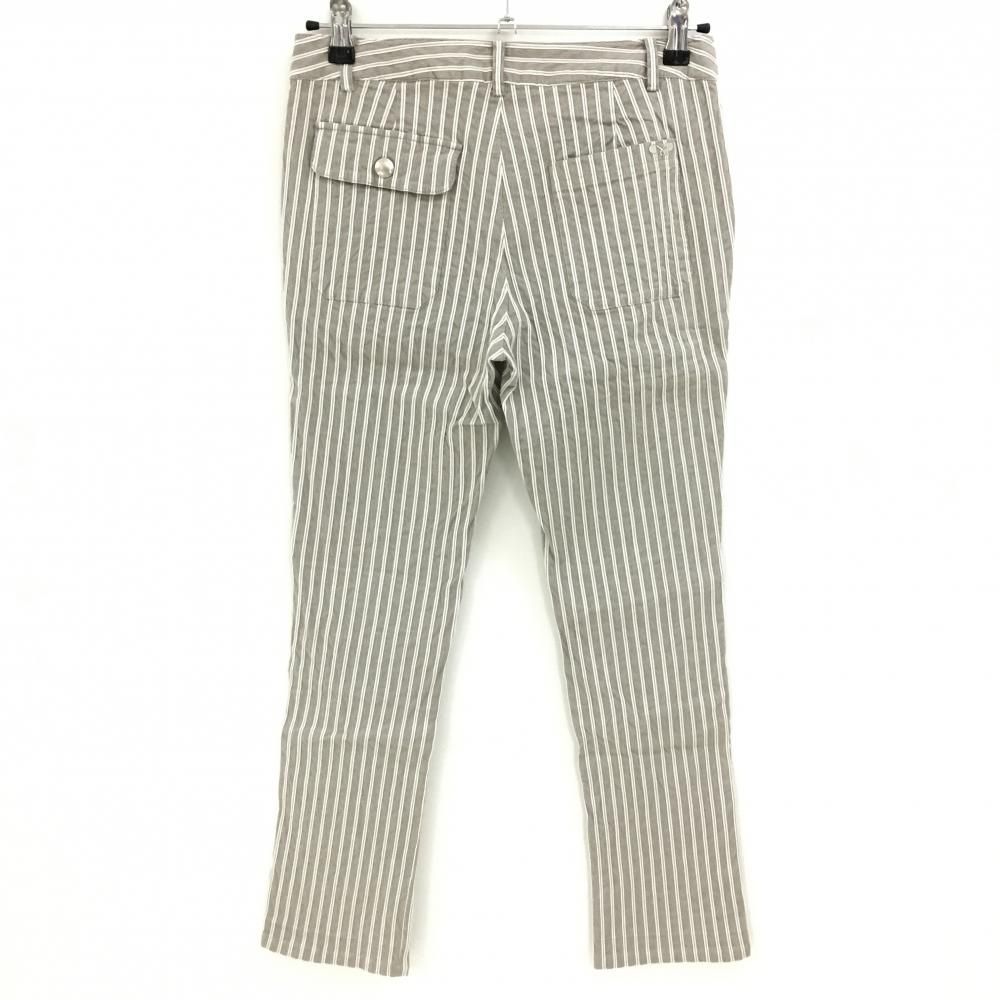 新品⭐︎Heal Creek ストライプパンツ ヒールクリーク レディース ゴルフ ムニタルプ パンツ ブラウン×白 ストライプ ストレッチ ヒール