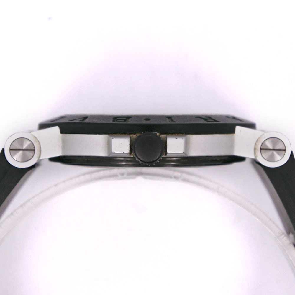 BVLGARI】ブルガリ アルミニウム AL38A アルミ×ラバー 黒/シルバー