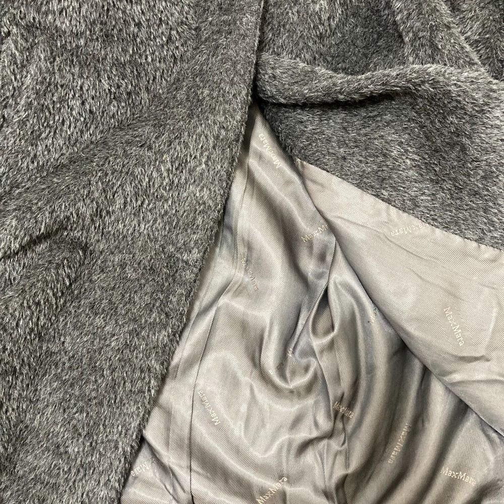 Max Mara STUDIO マックスマーラ ステュディオ アルパカ シャギーコート サイズ38 グレー レディース 古着 GULLKHAN_COM