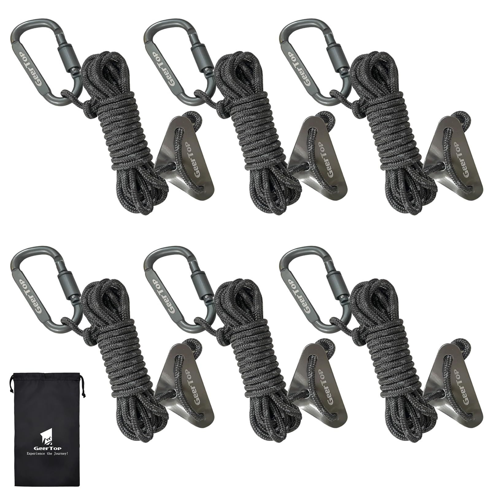 新品 Geer Top ガイロープ 4mm テントロープ パラコード タープ用