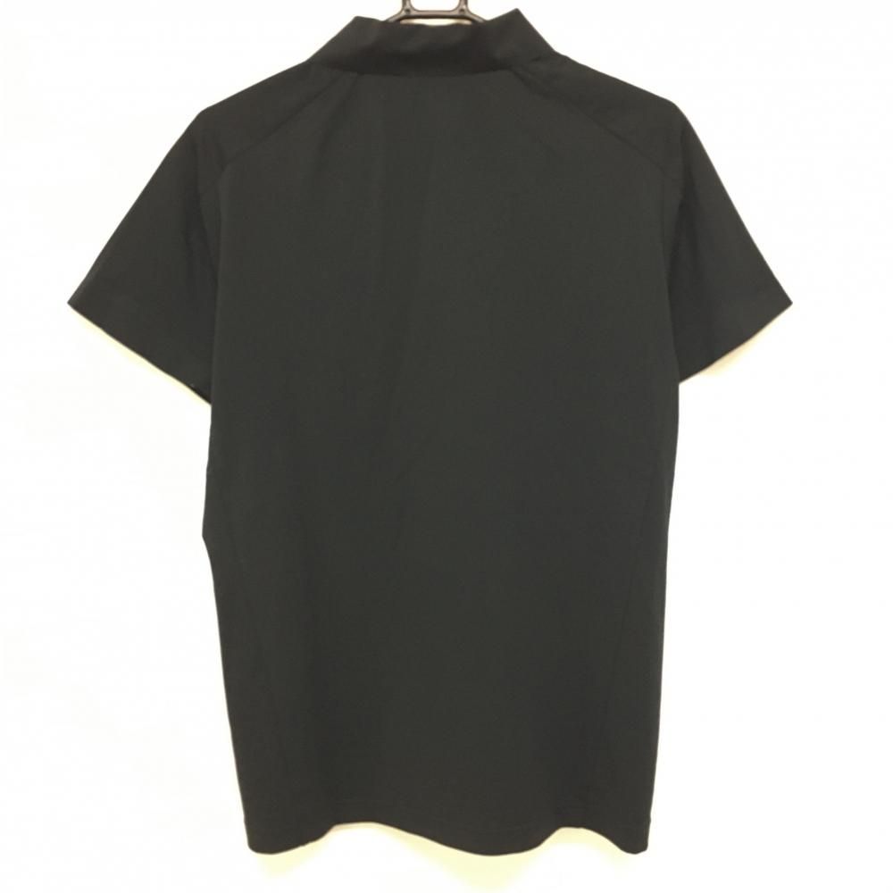 PGGパーリーゲイツ 半袖ポロシャツ 黒 サイドロゴ ストレッチ 吸水速乾 UVケア メンズ 4 M ゴルフウェア PEARLY GATES