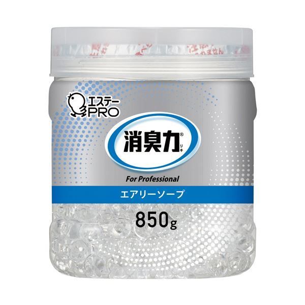 （まとめ） エステー 消臭力業務用消臭剤 ビーズタイプ 大容量 エアリーソープ 本体 850g 1個 【×5セット】