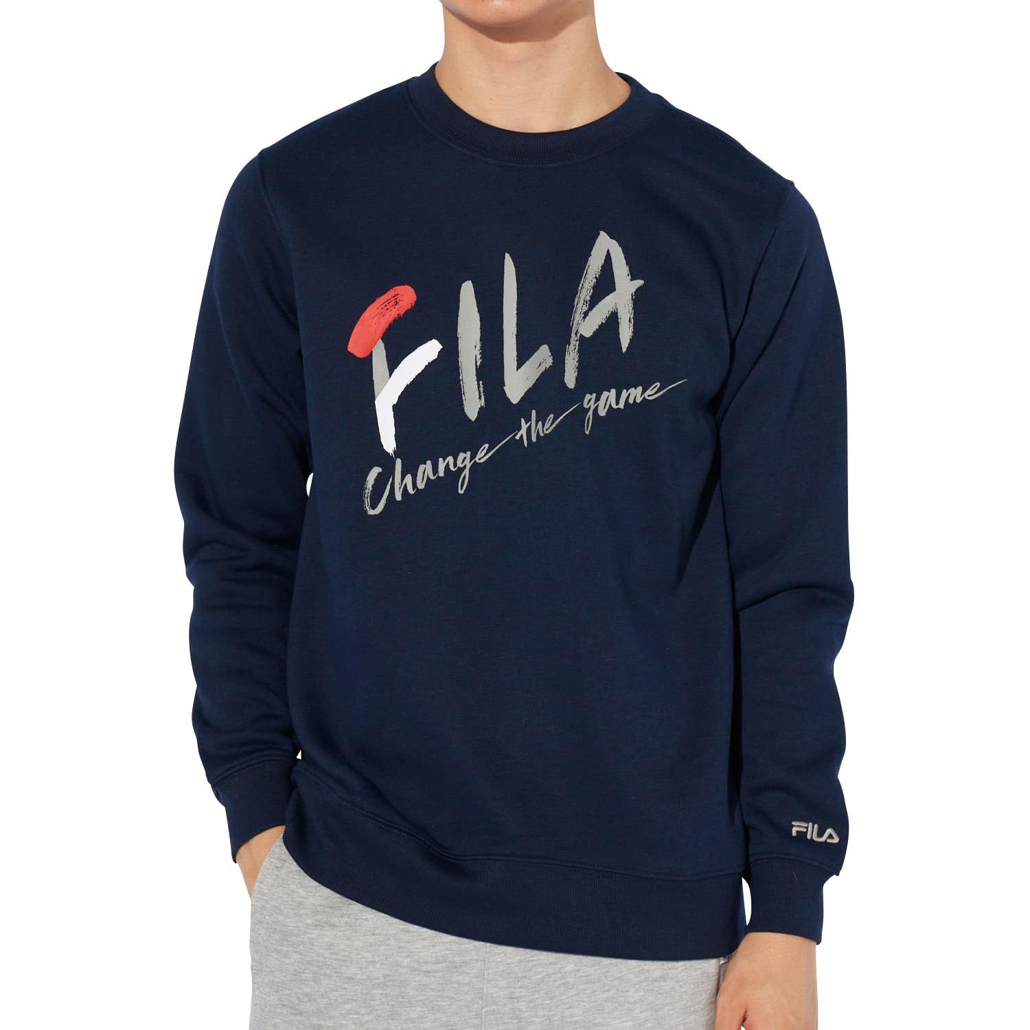 Size L_Color ネイビー フィラ スウェット 手書き風フロントロゴ 裏起毛 444344 メンズ ネイビー