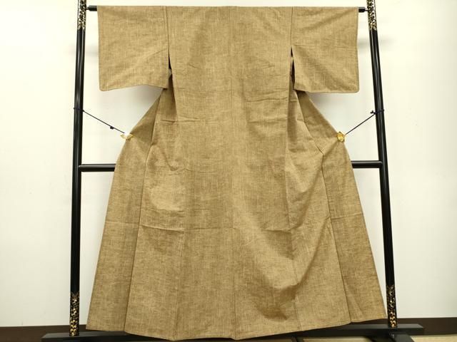 平和屋着物▽上質な紬　単衣　横段文　正絹　逸品　DAAV5368az 平和屋着物▽上質な紬 単衣 霞文 正絹 逸品 DAAR0631fe