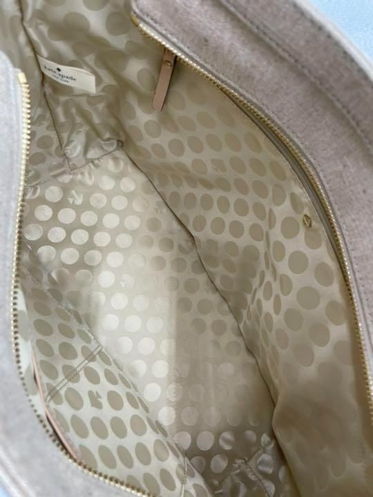 ☆新品☆ kate spade ショルダーベージュ×黄色 キャンバス