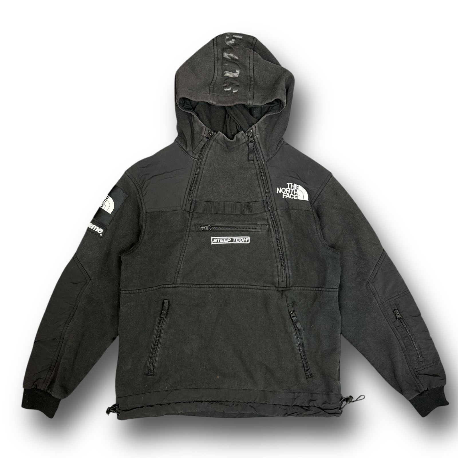 国内正規 Supreme × The North Face 16SS SteepTechHoodedSweatshirt スティープ テック プルオーバ フーディー パーカー シュプリーム ノースフェイス コラボ NT01602I ブラック S 79901A7