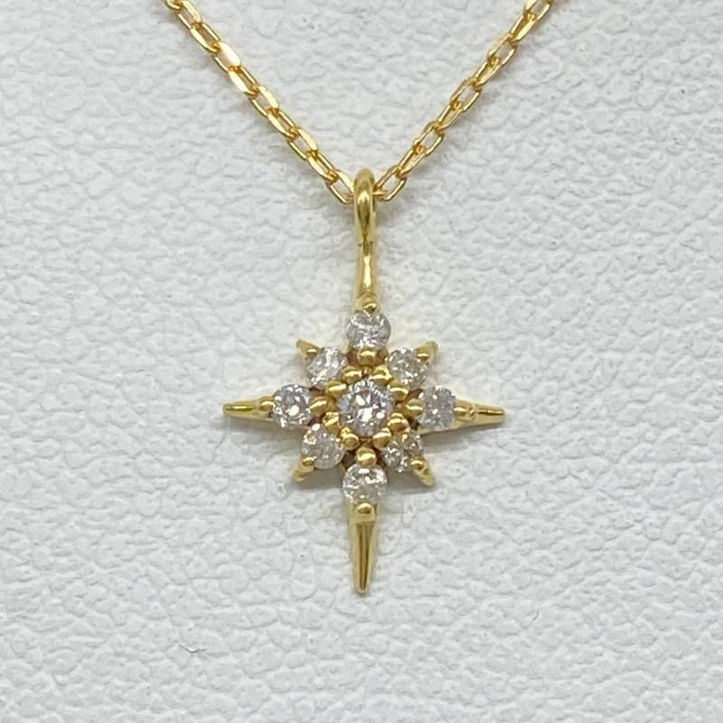 美品】K18/0.07ct天然ダイヤモンドネックレス 星型ネックレス - メルカリ