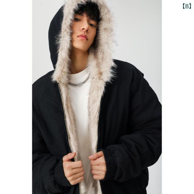 春 コーデ メンズ 用 服 シンプル ファッション オシャレ 大人 かっこいい 大きいサイズ ストリート 紳士服 綿 ジャケット アメリカン クリーン フィット ファー コート KANDAIZUMI_COM