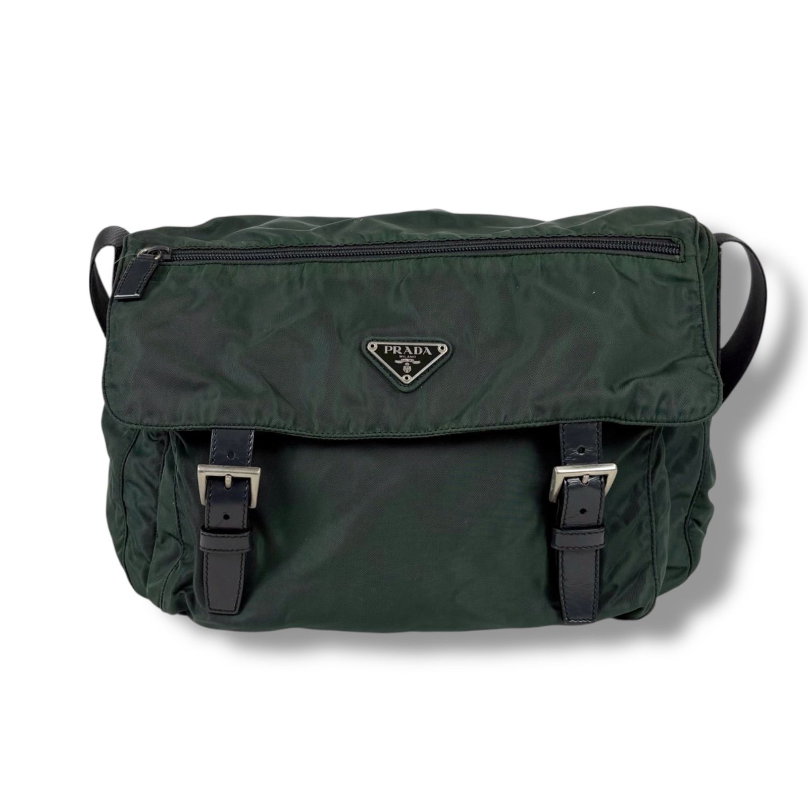 美品 プラダ PRADA ボディバッグ トライアングルロゴ ウエストバッグ 