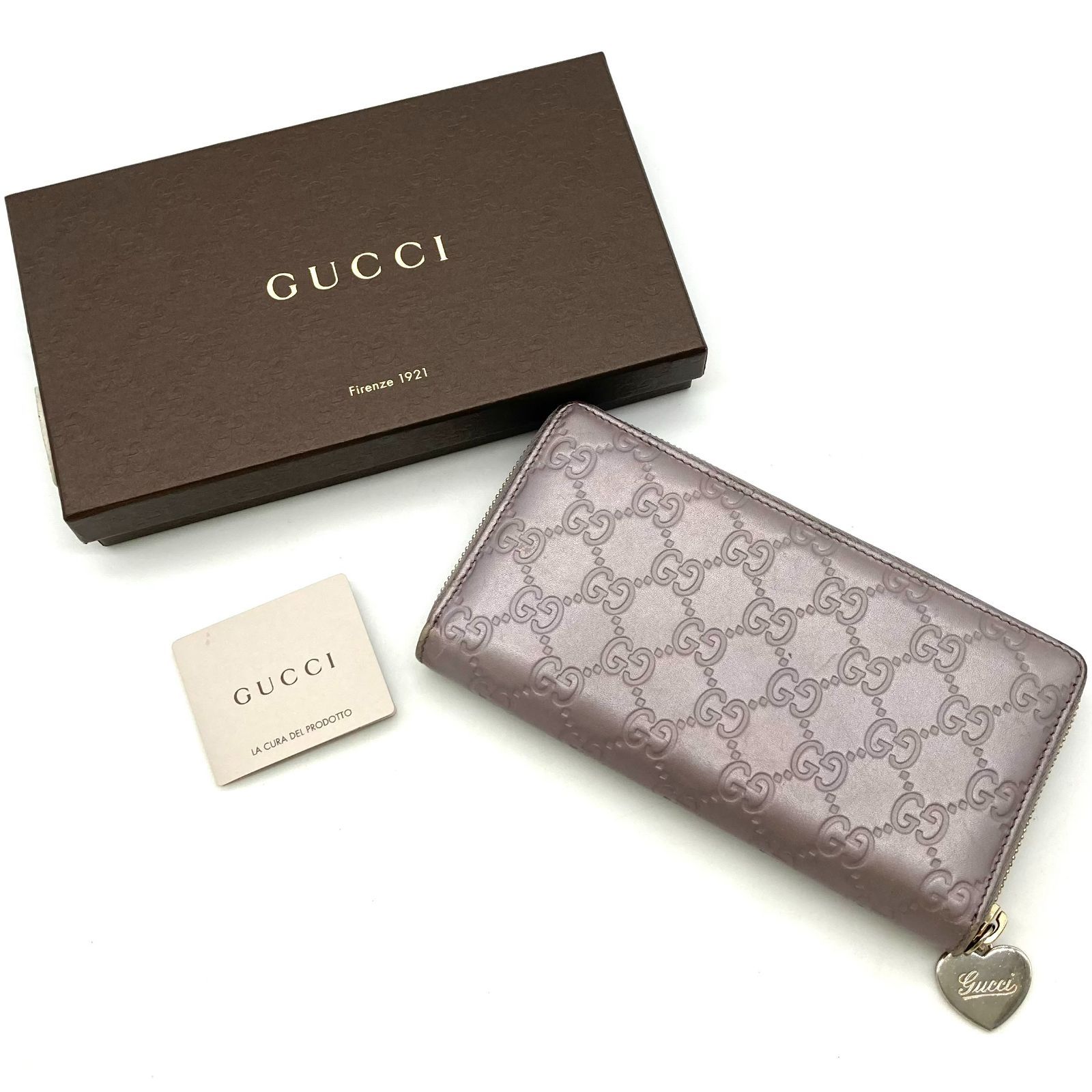 ▽GUCCI/グッチ マイクログッチ シマ ラウンドファスナー 308260 長 