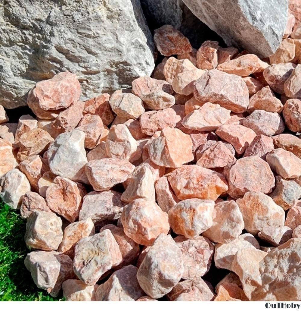庭石 ピンク L 330kg (22kgx15箱) ロックガーデン 10％増量中 割栗石