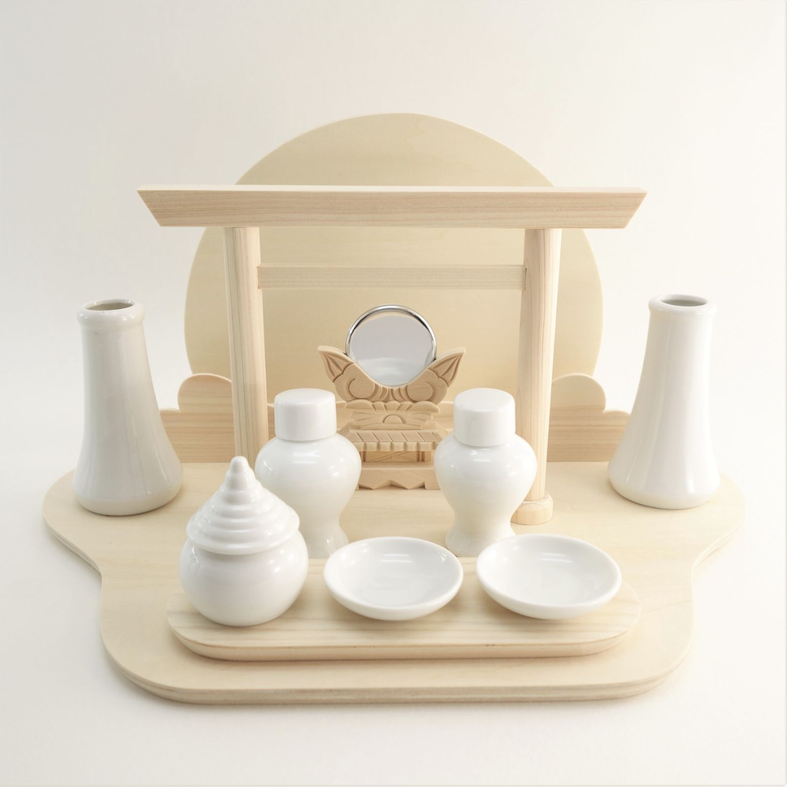 神棚 太陽と雲 神具7点セット 置き