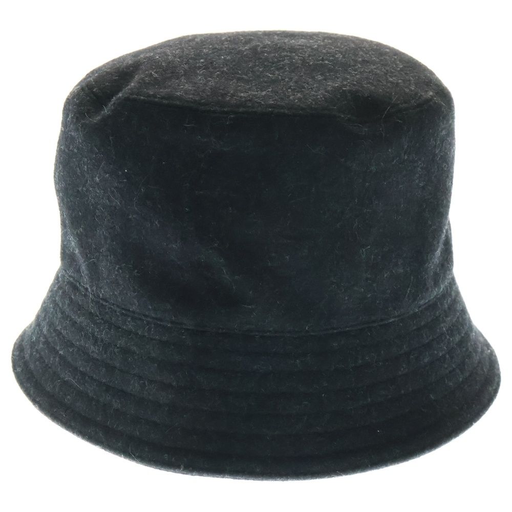 PRADA プラダ 三角プレート トライアングルロゴ ウール バケットハット ブラック
