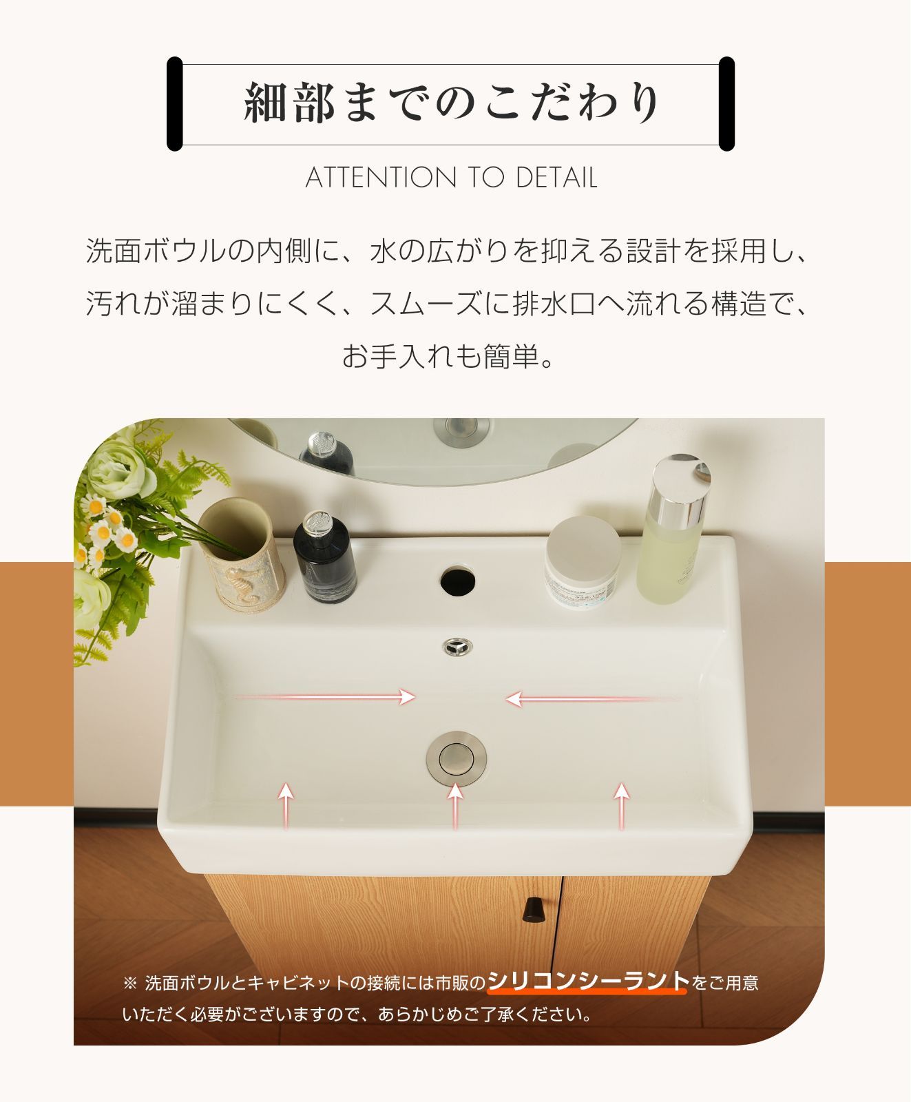 片開き コンパクト洗面化粧台｜収納付き下台のみ｜シンプルでおしゃれ｜洗面所リフォーム向け｜N512P246551A