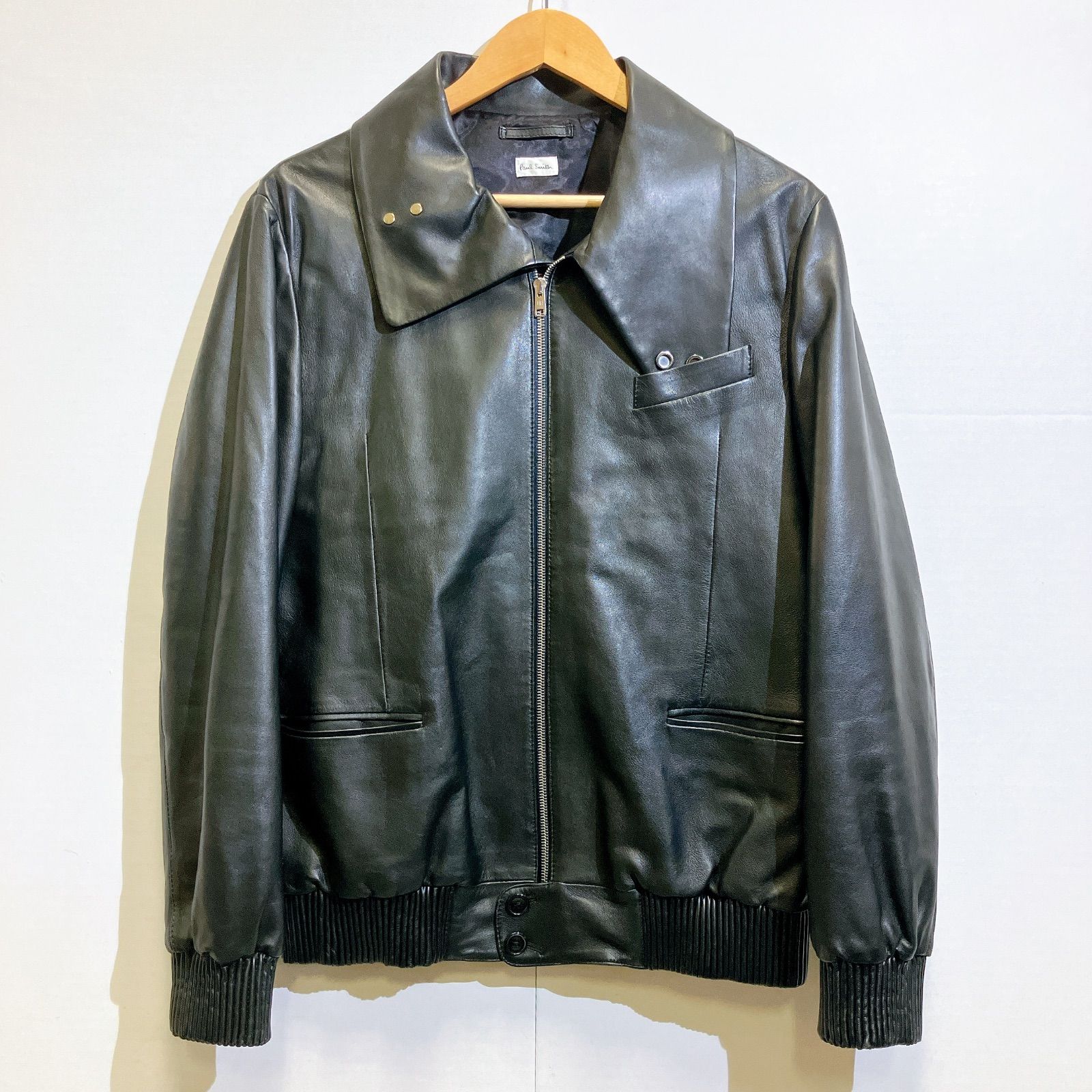 美品】Paul Smith ポールスミス 羊革 レザー ブルゾン ジャンパー