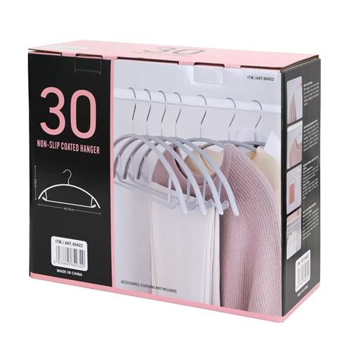 【30本セット】PVCコーティング ノンスリップハンガー  使いやすい 服が滑りにくい 洋服 スーツ ネクタイ スカーフ キャミソール 濡れた服