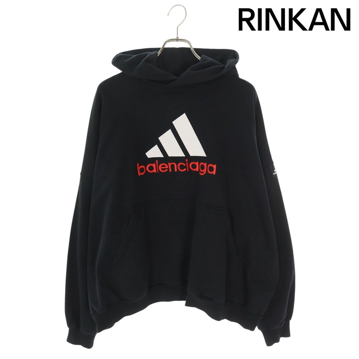 バレンシアガ ×アディダス adidas  22AW  724568 TNVP9 ダブルネームロゴ刺繍オーバーサイズパーカー メンズ 1