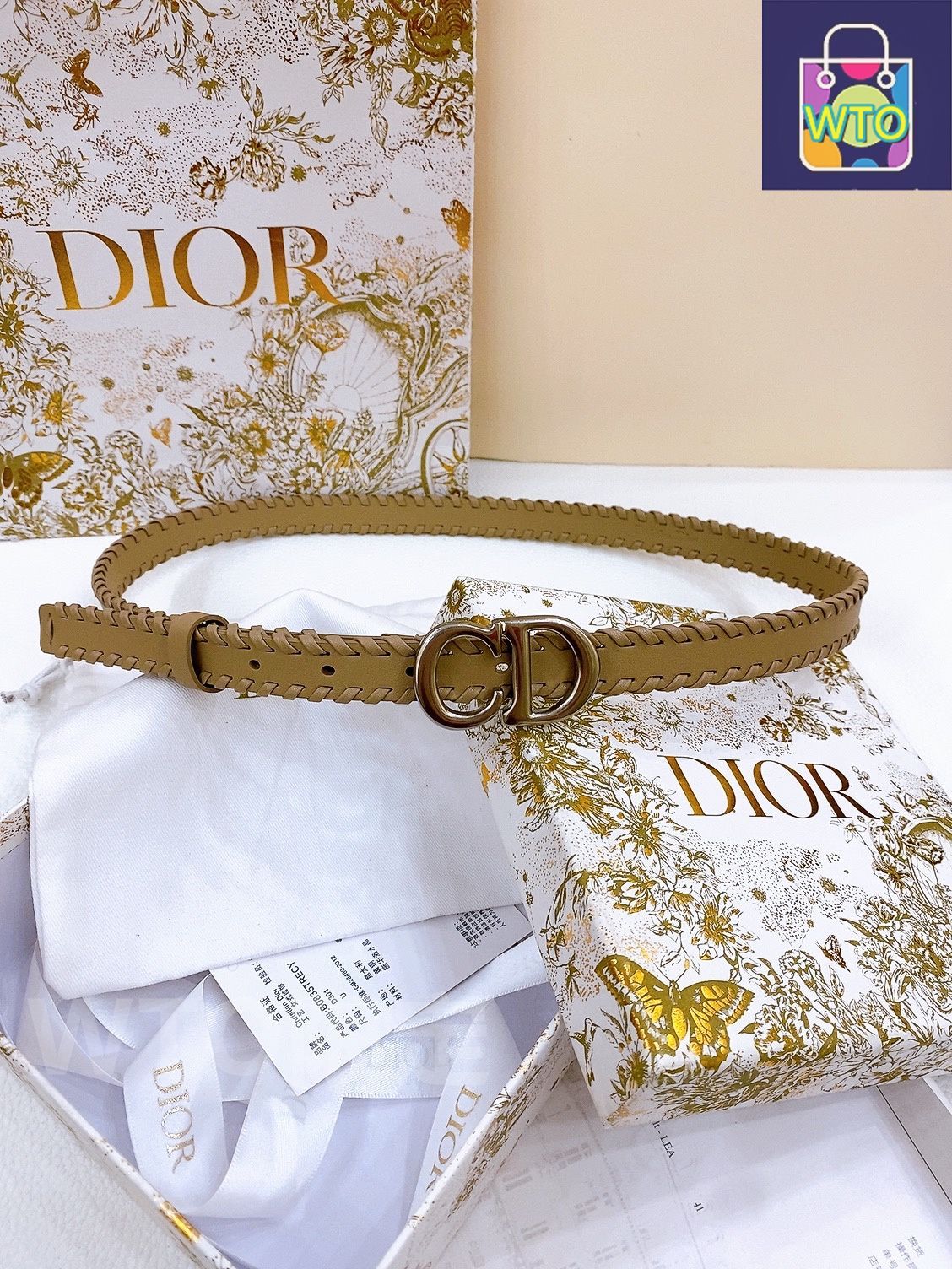 最終値下げDIorホワイトベルト ホワイト（白）系 Dior(ディオール) ベルト(レディース) - 海外
