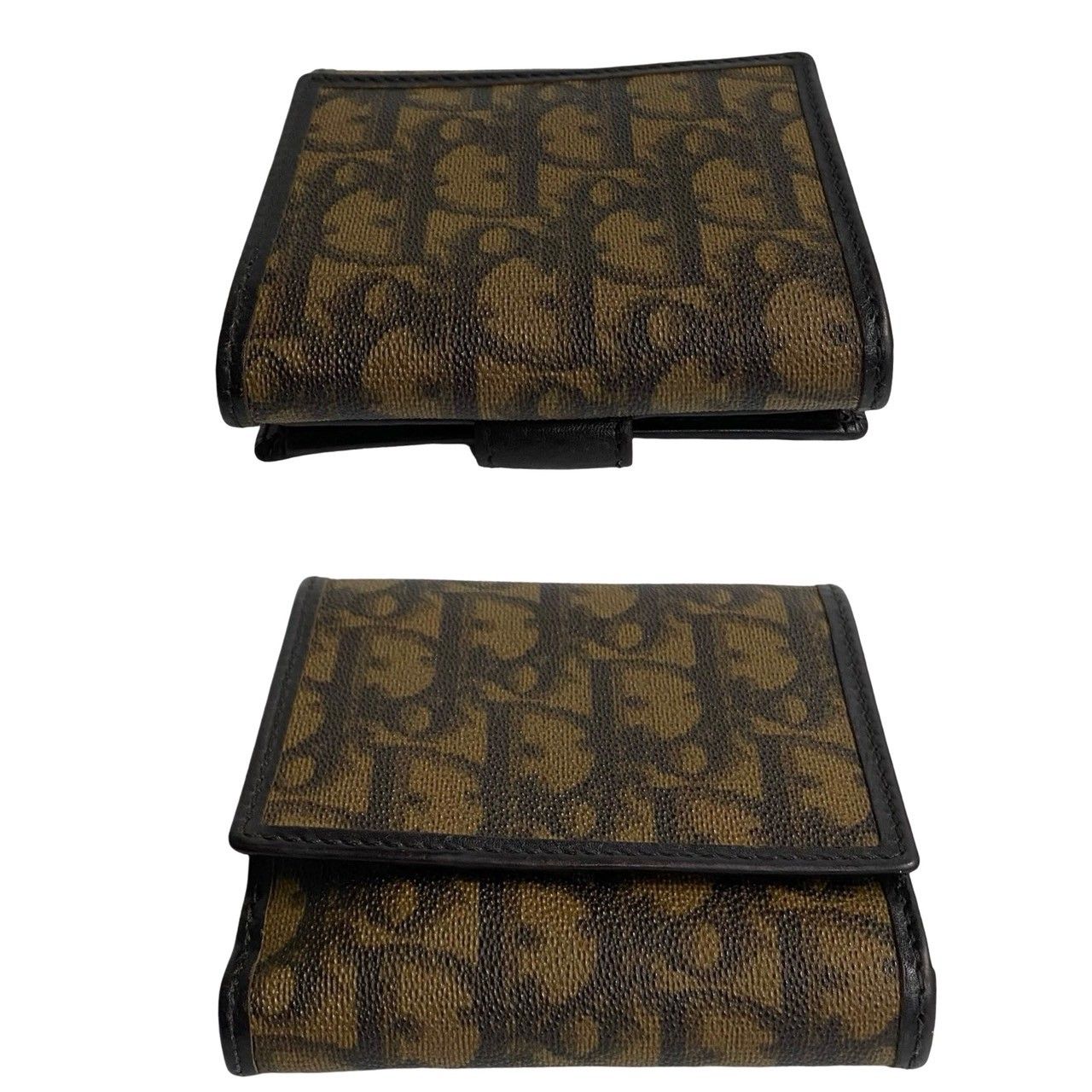 美品✨Dior トロッター柄 二つ折り財布 ☆Christian Dior トロッター柄二つ折り財布 CHRISTIAN DIOR