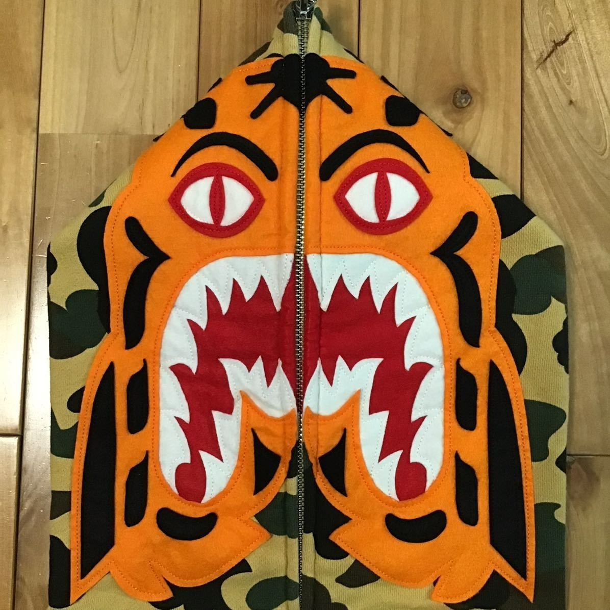 1st camo yellow タイガー パーカー Lサイズ tiger full zip hoodie a