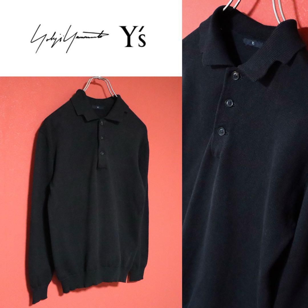 Y's Yohji Yamamoto 襟デザイン ニットポロシャツ 長袖 - メルカリ